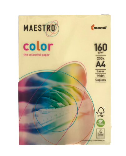 Carton A4 Maestro 160g 250coli/top galben pal [2]