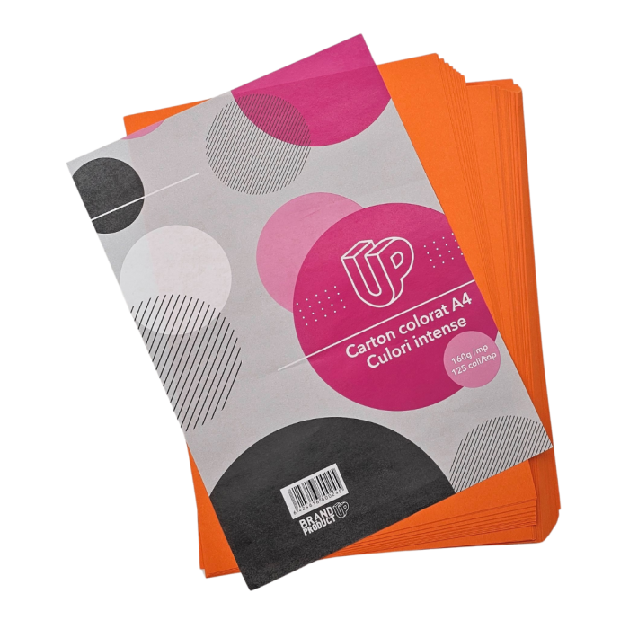 Carton colorat A4 160g/mp, 125 file, portocaliu intens [3]