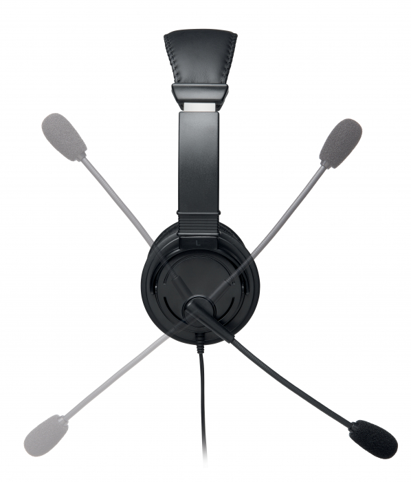 Casti on-ear Kensington cu microfon, cablu USB 1.8 m, negru [2]