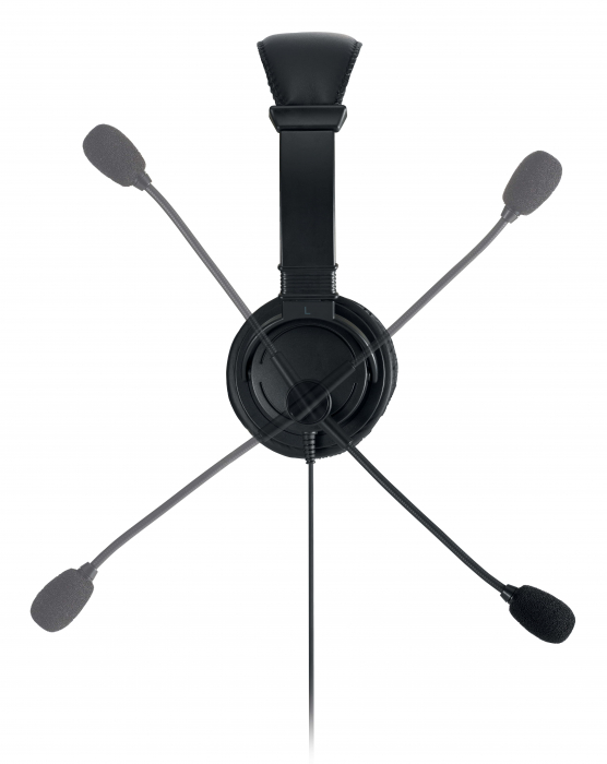 Casti Kensington, reglabile, microfon cu anulare sunet inclus, conexiune cablu USB-C 1.8 m, negru [4]