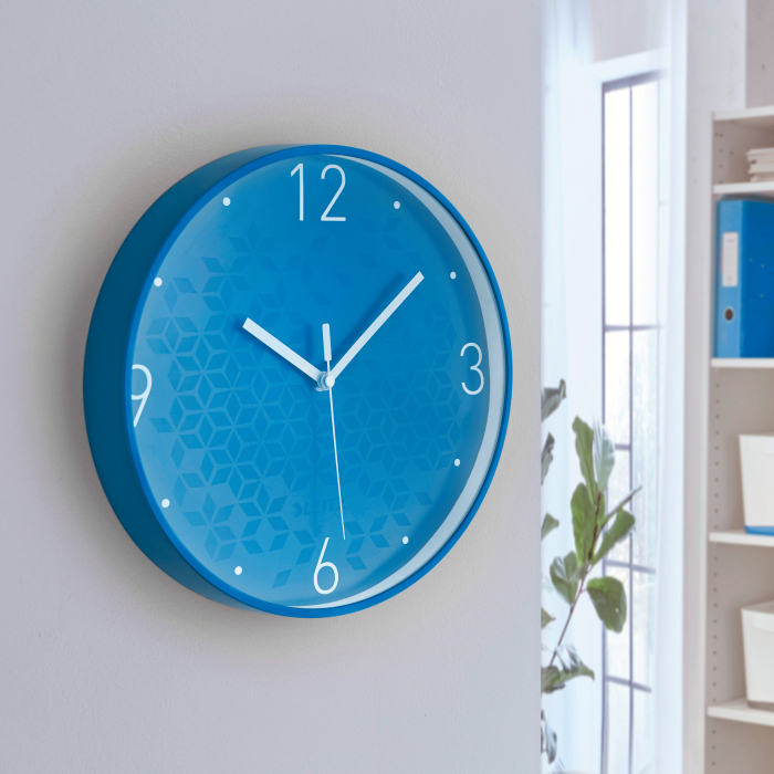 Ceas de perete Leitz WOW, silentios, 29 cm,albastru [3]