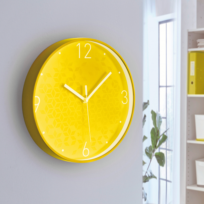 Ceas de perete Leitz WOW, silentios, 29 cm, galben [2]