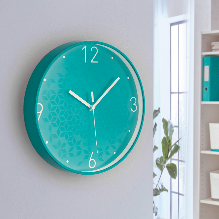 Ceas de perete Leitz WOW, silentios, 29 cm, turcoaz [2]