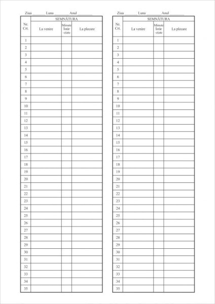 Condica prezenta A4, 50file, print f/v [2]