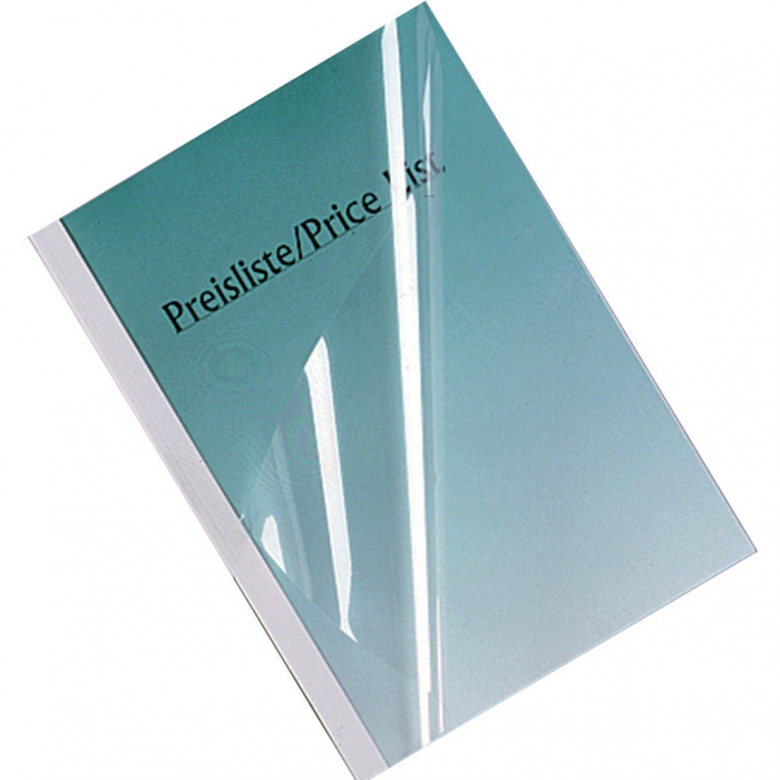 Coperta legare termica GBC, PVC/Carton, A4, 150 mic/240 gsm, 15 coli, 100 buc/set, alb [4]