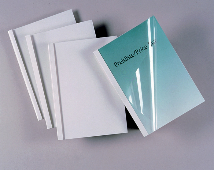 Coperta legare termica GBC, PVC/Carton, A4, 150 mic/240 gsm, 40 coli, 100 buc/set, alb [1]