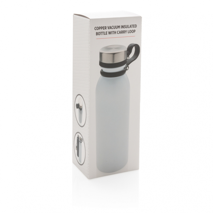 Sticla termos inox 600 ml vacuum cupru cu maner silicon [6]