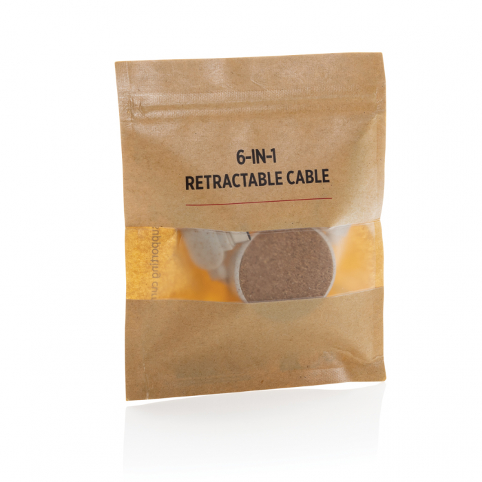 Cablu retractabil 6-in-1 din pluta si paie de grau [3]