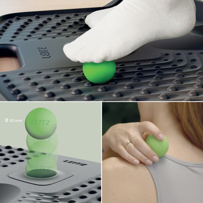Covor anti-oboseală Leitz Ergo Active, ergonomic, cu zone masaj și minge detașabilă [4]