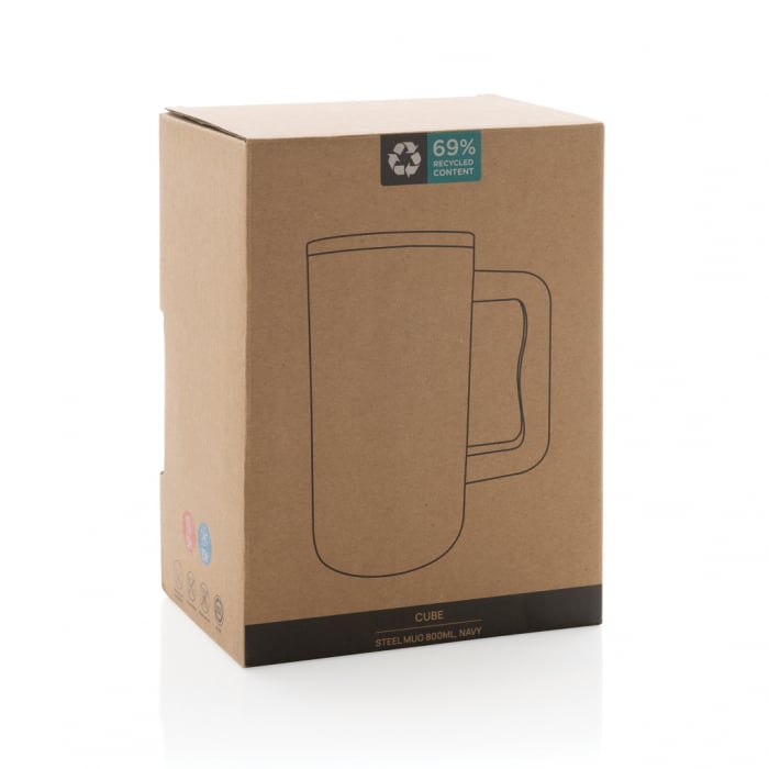 Cana termica Cube otel reciclat 800 ml cu maner [15]