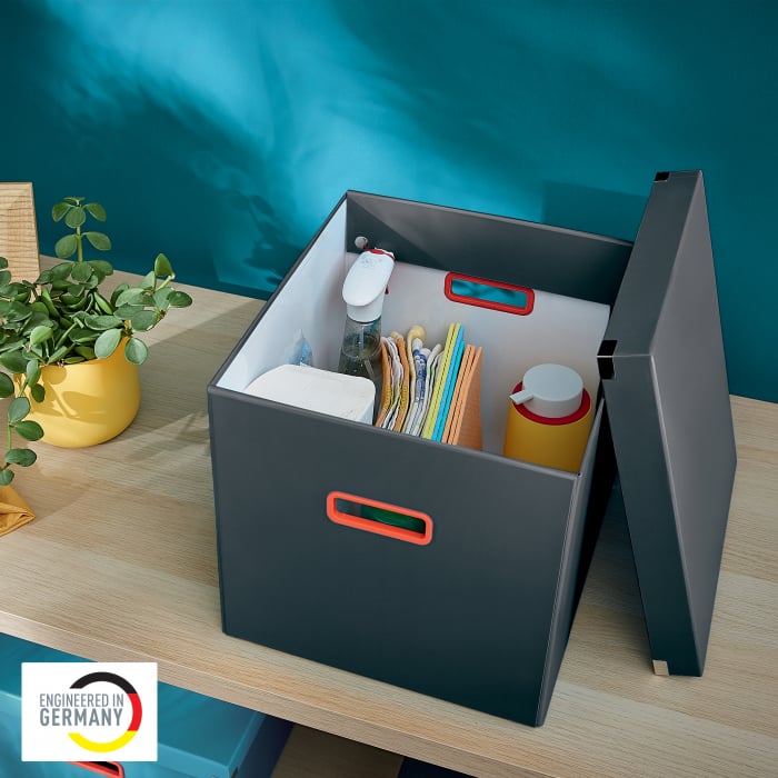 Cutie depozitare Leitz Cosy Click & Store, carton laminat, pliabila, cu capac si maner, 32x31x36 cm [2]
