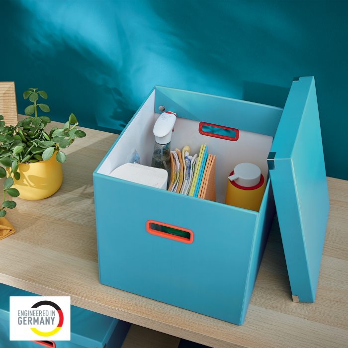 Cutie depozitare Leitz Cosy Click & Store, carton laminat, pliabila, cu capac si maner, 32x31x36 cm [2]