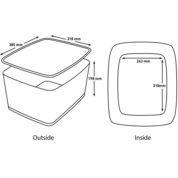 Cutie depozitare Leitz MyBox, cu capac, 31x19x38 cm, culori duale, alb-diverse culori [11]