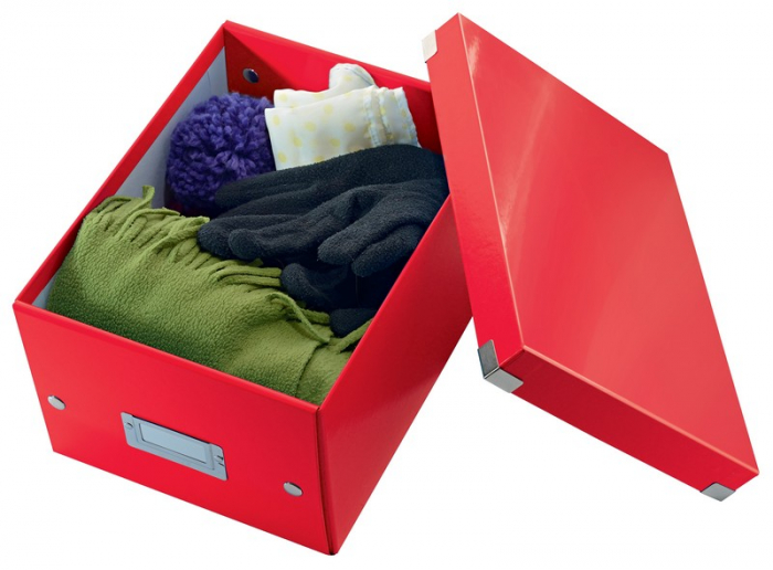 Cutie depozitare Leitz WOW Click & Store, carton laminat, pliabila, cu capac, 22x16x28 cm [2]