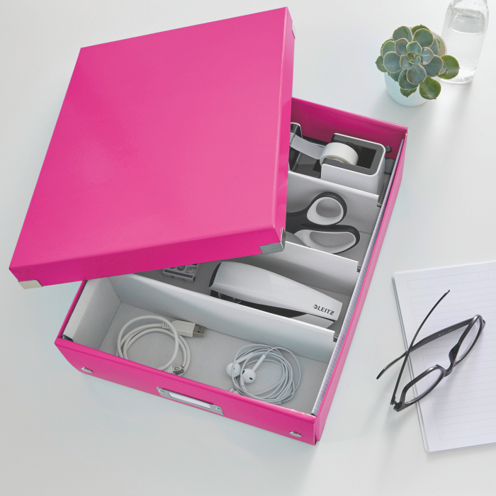 Cutie depozitare Leitz WOW Click&Store 281x100x370mm, roz [2]