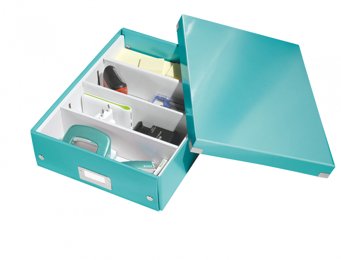 Cutie depozitare Leitz WOW Click&Store 281x100x370mm, turcoaz [3]
