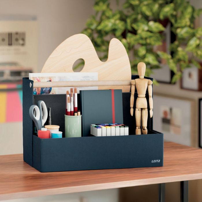 Cutie portabila cu organizator LEITZ material textil cu maner albastru [12]