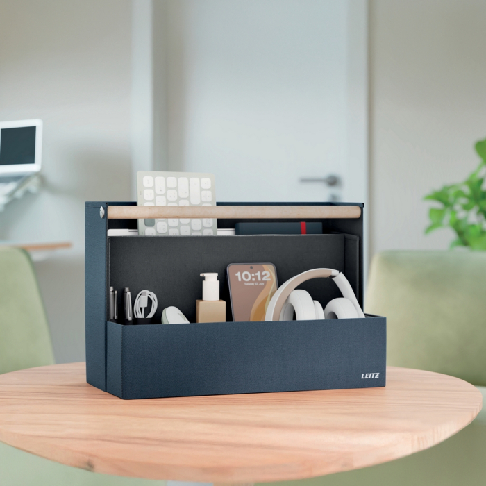 Cutie portabila cu organizator LEITZ material textil cu maner albastru [3]