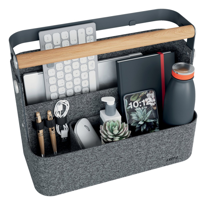Cutie portabila organizator textil cu maner negru Leitz [4]
