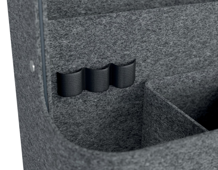 Cutie organizator portabila textila cu suport prindere birou negru Leitz [7]