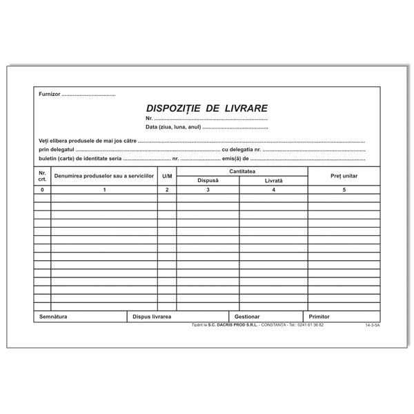 Dispozitie de livrare A5, 100 file, print f/v [2]