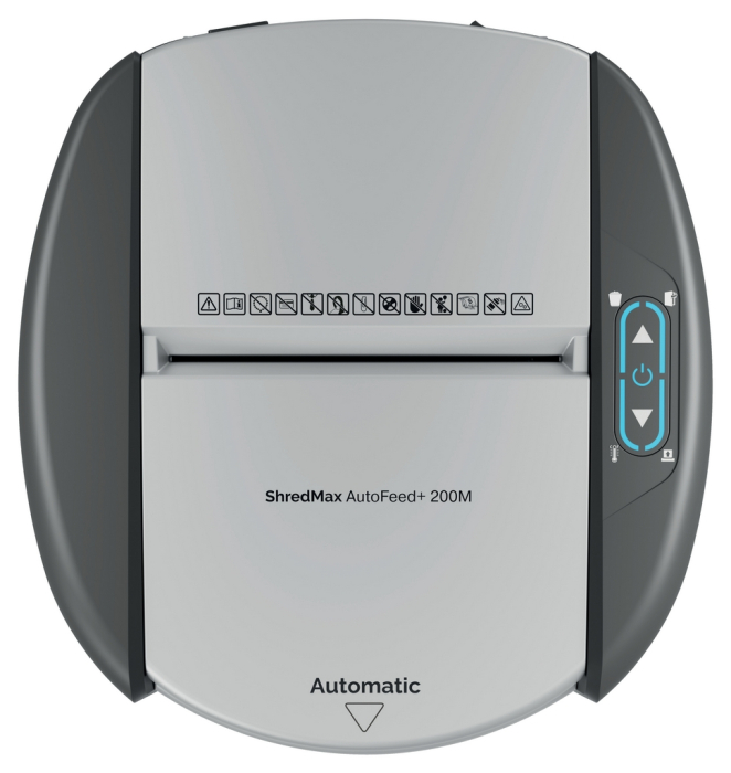 Distrugator documente automat REXEL SHREDMAX 200M, P5, micro-cut (particule), 200 coli, cos 21L negru-gri [8]