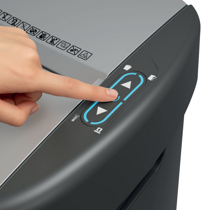 Distrugator documente automat REXEL SHREDMAX 200M, P5, micro-cut (particule), 200 coli, cos 21L negru-gri [7]