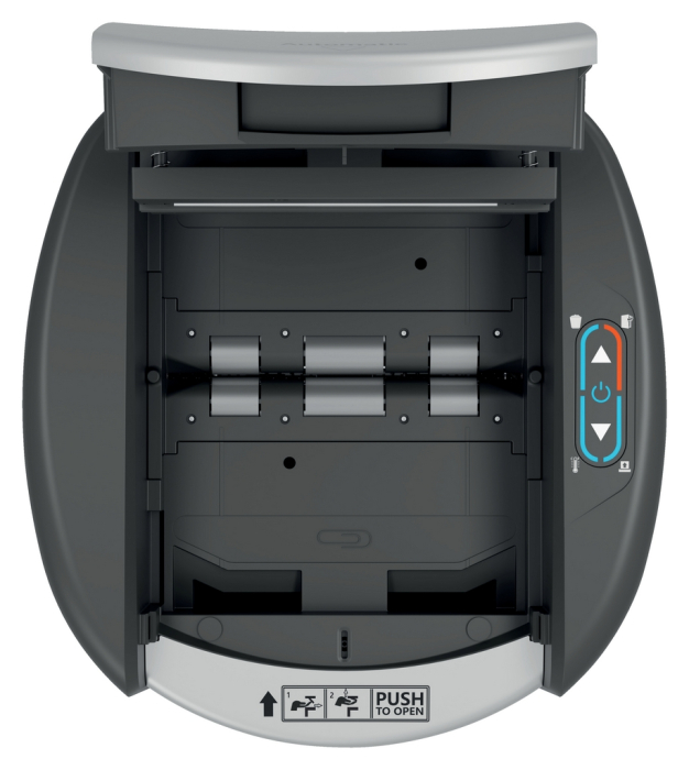 Distrugator documente automat REXEL SHREDMAX 200X, P4, cross-cut (confeti), 200 coli, cos 21L, negru-gri [9]