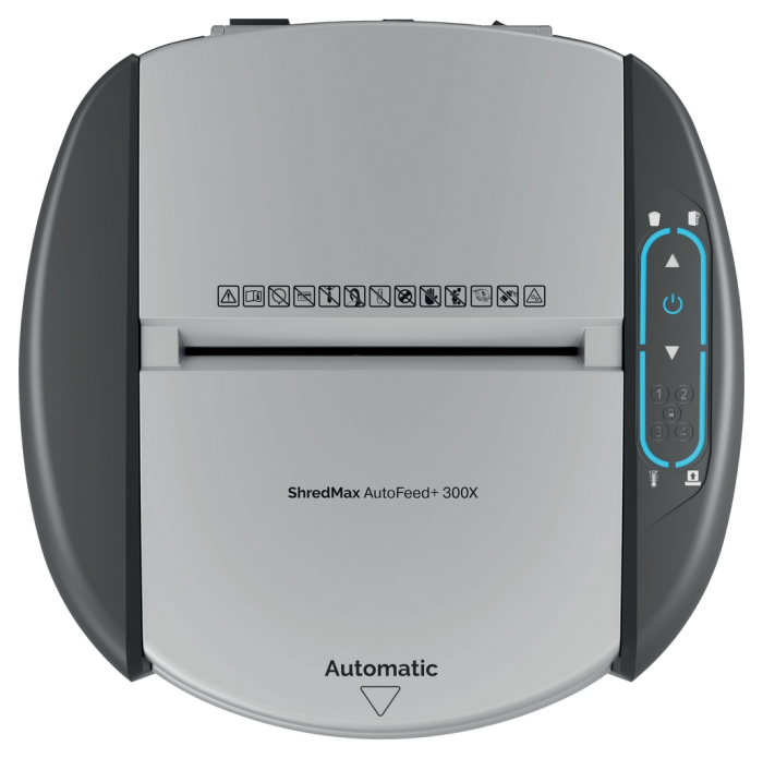 Distrugator documente automat REXEL SHREDMAX 300X, P4, cross-cut (confeti), 300 coli, cos 25L, negru- gri [5]