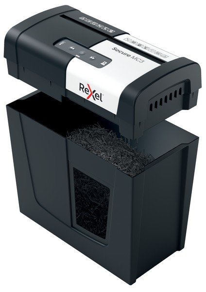 Distrugator documente manual REXEL SECURE MC3, P5, micro-cut (particule), 3 coli, 10l [2]