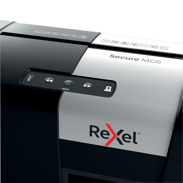Distrugator documente manual REXEL SECURE MC6, P5, micro-cut (particule), 6 coli, 18l [4]