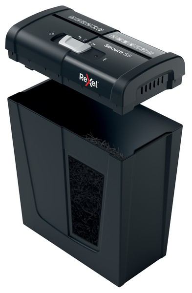 Distrugator documente manual REXEL SECURE S5, P2, strip-cut (fasii), 5 coli, 10l [2]