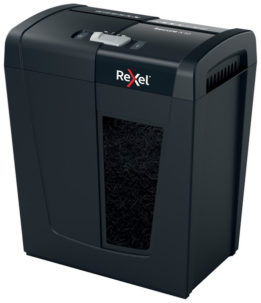 Distrugator documente manual REXEL SECURE X10, P4, cross-cut (confeti), 10 coli, 18l [3]