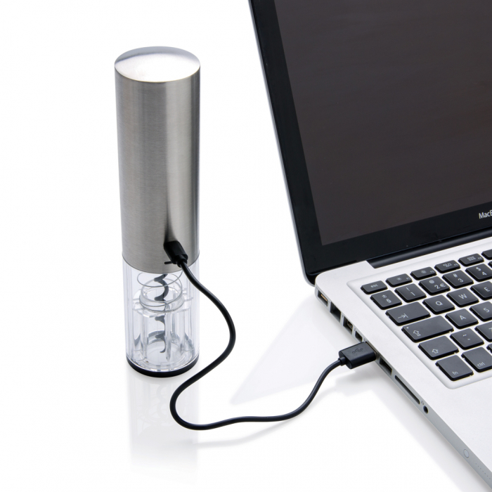 Deschizator electric de vin USB inox, reincarcabil, rapid si elegant [7]