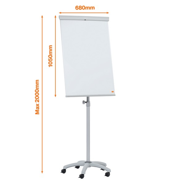 Flipchart mobil NOBO Essentials, otel lacuit, magnetic, alb [2]