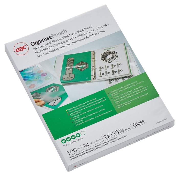 Folie laminare GBC, la cald, pre-perforata, A4+, 125 mic 100 buc/set [1]