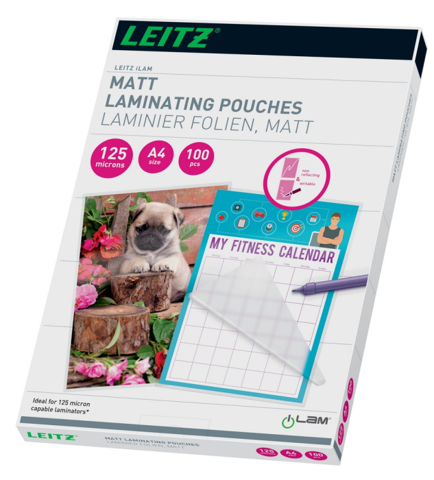 Folie laminare Leitz, la cald, mata, A4, 125 mic, 100 buc/set [1]