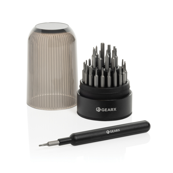Set surubelnite Gear X 31 in 1 pentru reparatii de precizie, cu maner, 31 biti durabili, carcasa din silicon, PC si aluminiu, ambalaj FSC [2]