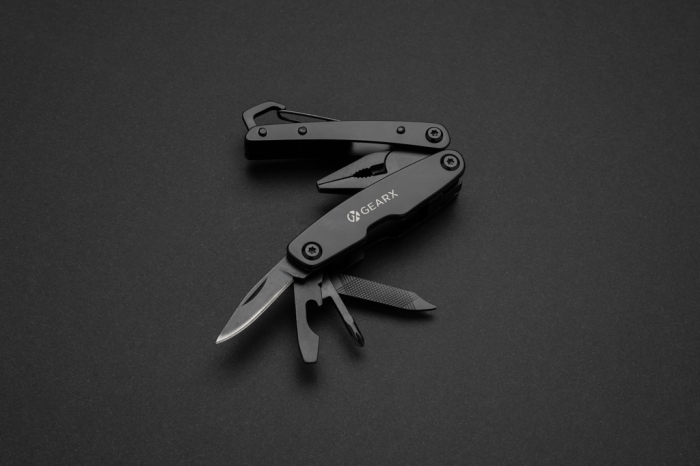 Multitool Gear X de buzunar din otel inoxidabil – 10 functii, carabiniera, design compact [8]