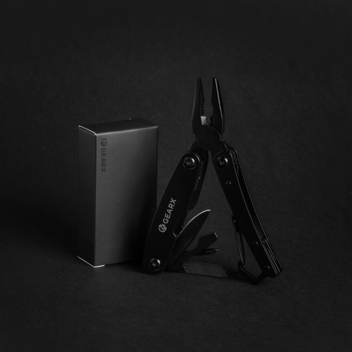 Multitool Gear X de buzunar din otel inoxidabil – 10 functii, carabiniera, design compact [13]