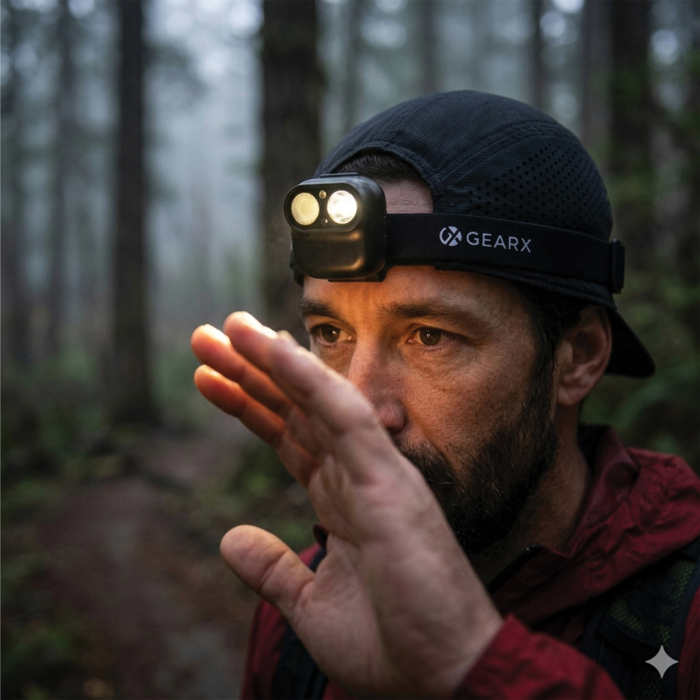 Lanterna frontala Gear X RCS rPlastic, senzor de miscare, 500 lumen, USB-C, baterie 800 mAh [11]