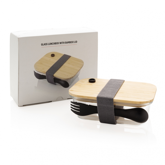 Caserola de pranz din sticla borosilicata cu capac bambus – rezistenta termic [4]