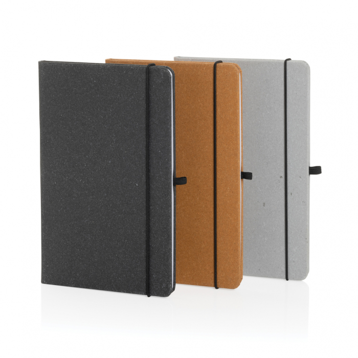 Agenda A5 piele reciclata GRS cu elastic si suport pix – personalizabila [10]