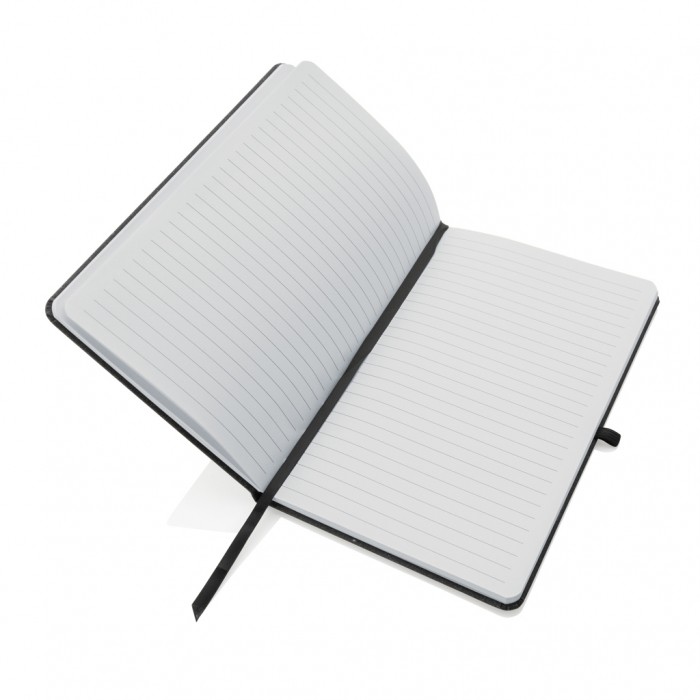 Agenda A5 piele reciclata GRS cu elastic si suport pix – personalizabila [4]