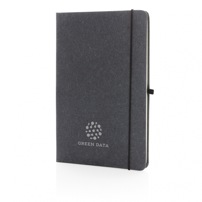 Agenda A5 piele reciclata GRS cu elastic si suport pix – personalizabila [8]