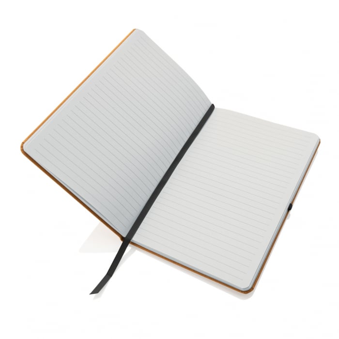 Agenda A5 piele reciclata GRS cu elastic si suport pix – personalizabila [4]