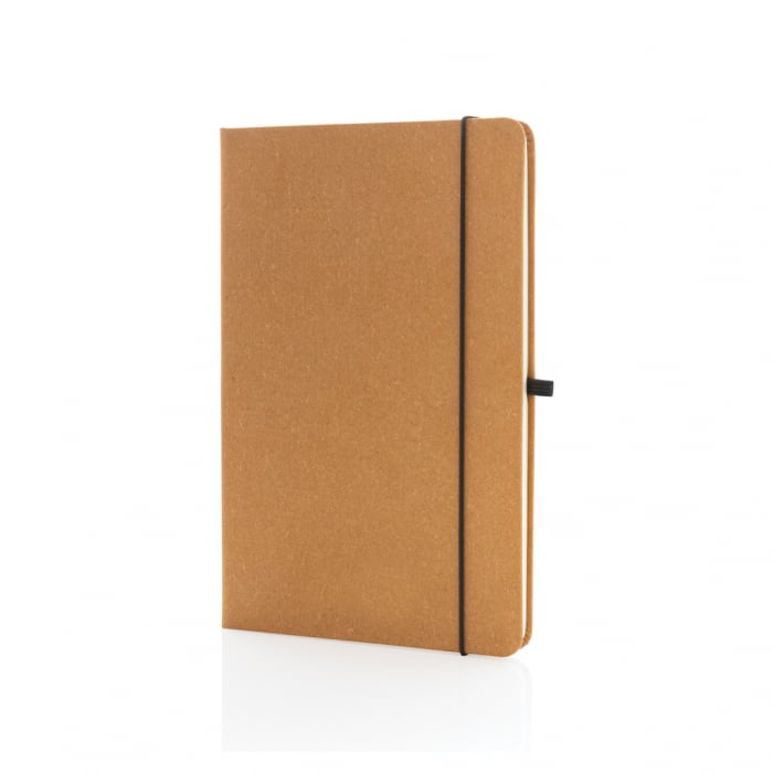 Agenda A5 piele reciclata GRS cu elastic si suport pix – personalizabila [2]