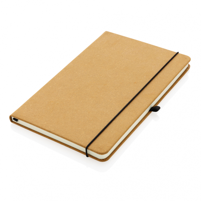 Agenda A5 piele reciclata GRS cu elastic si suport pix – personalizabila [3]