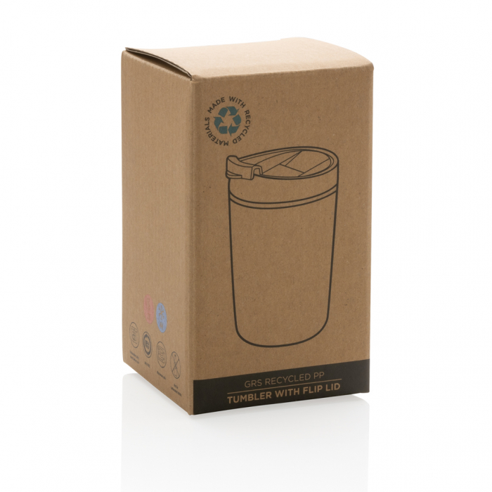 Pahar PP reciclat GRS 300 ml cu capac flip [11]
