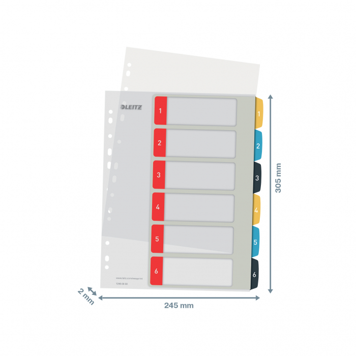 Index Leitz Cosy, imprimabil, PP, A4, 1-6, multicolor [4]